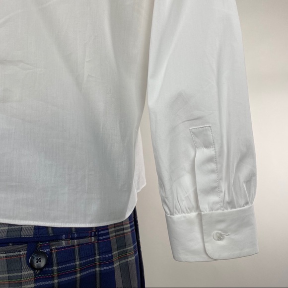 SOLD Zara White Poplin Peter Pan Collar Shirt - Picture 5 of 8